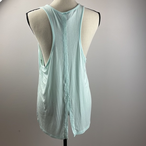 Gymshark Tank Top SZ S Light Blue Embroidered Flowers on Front Stretchy Soft - Picture 6 of 10